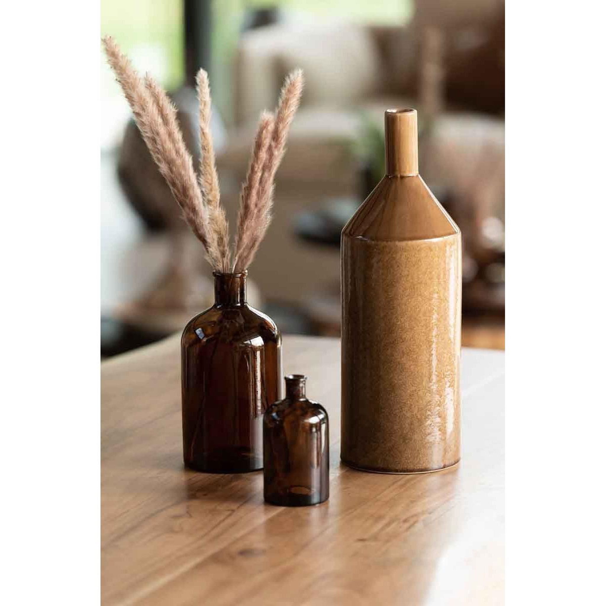 Voir la diapositive 2 : J-LINE Vase design en céramique  cabisy  46cm marron