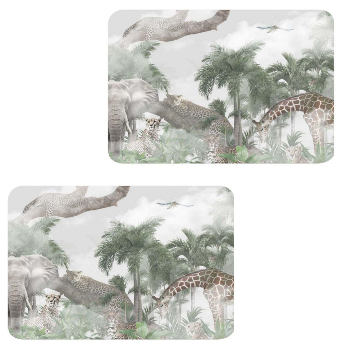 HABITABLE Lot de 2 sets de table motifs animaux OLWEN - 28 x 43 cm