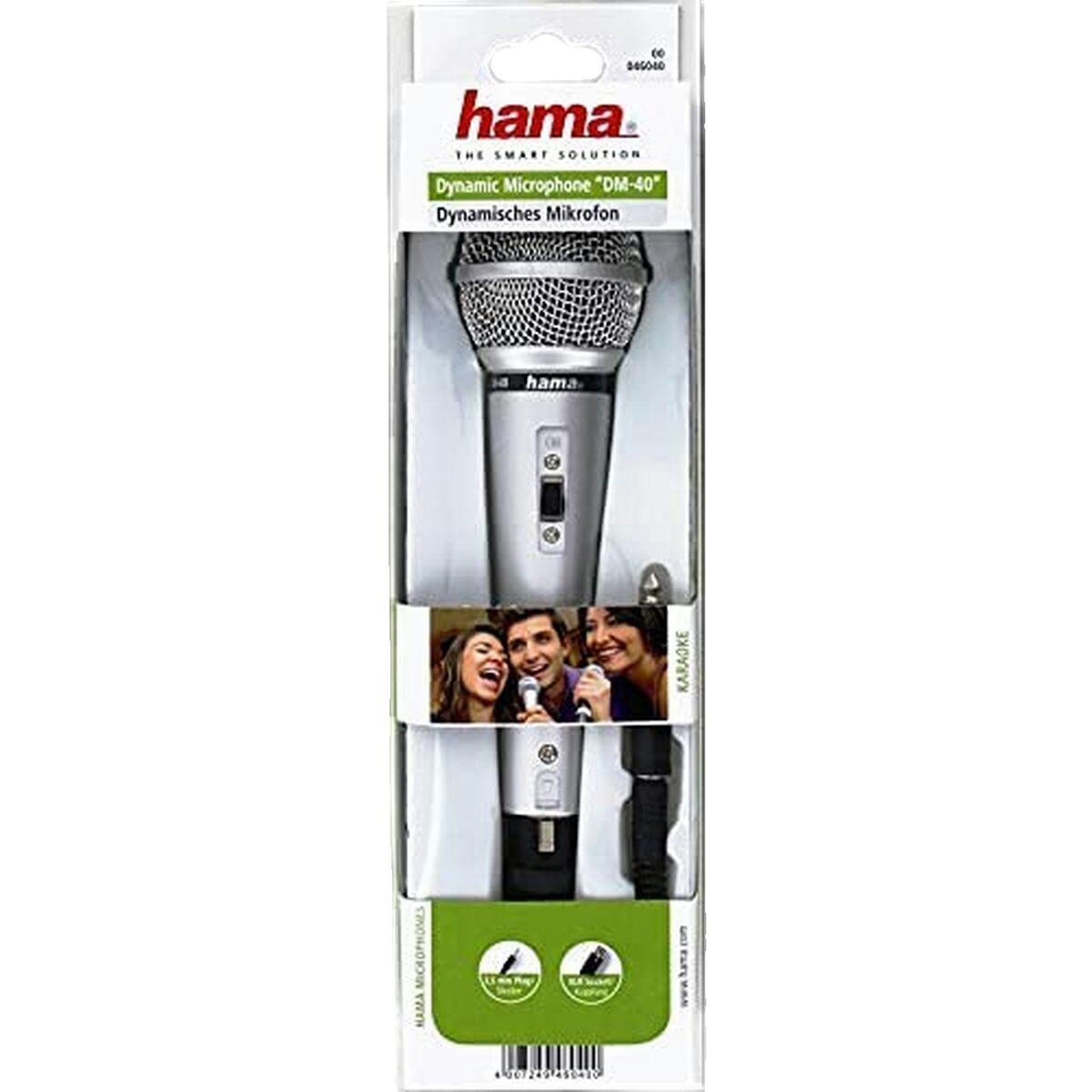 Voir la diapositive 2 : Hama Microphone dynamique Hama DM 40 argenté