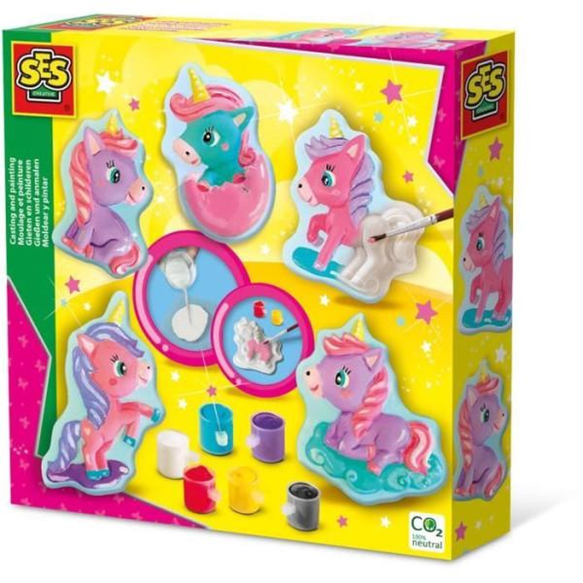 SES Creative Moulage et peinture - Bébés licornes - SES CREATIVE - Mouler et peindre 5 licornes différentes