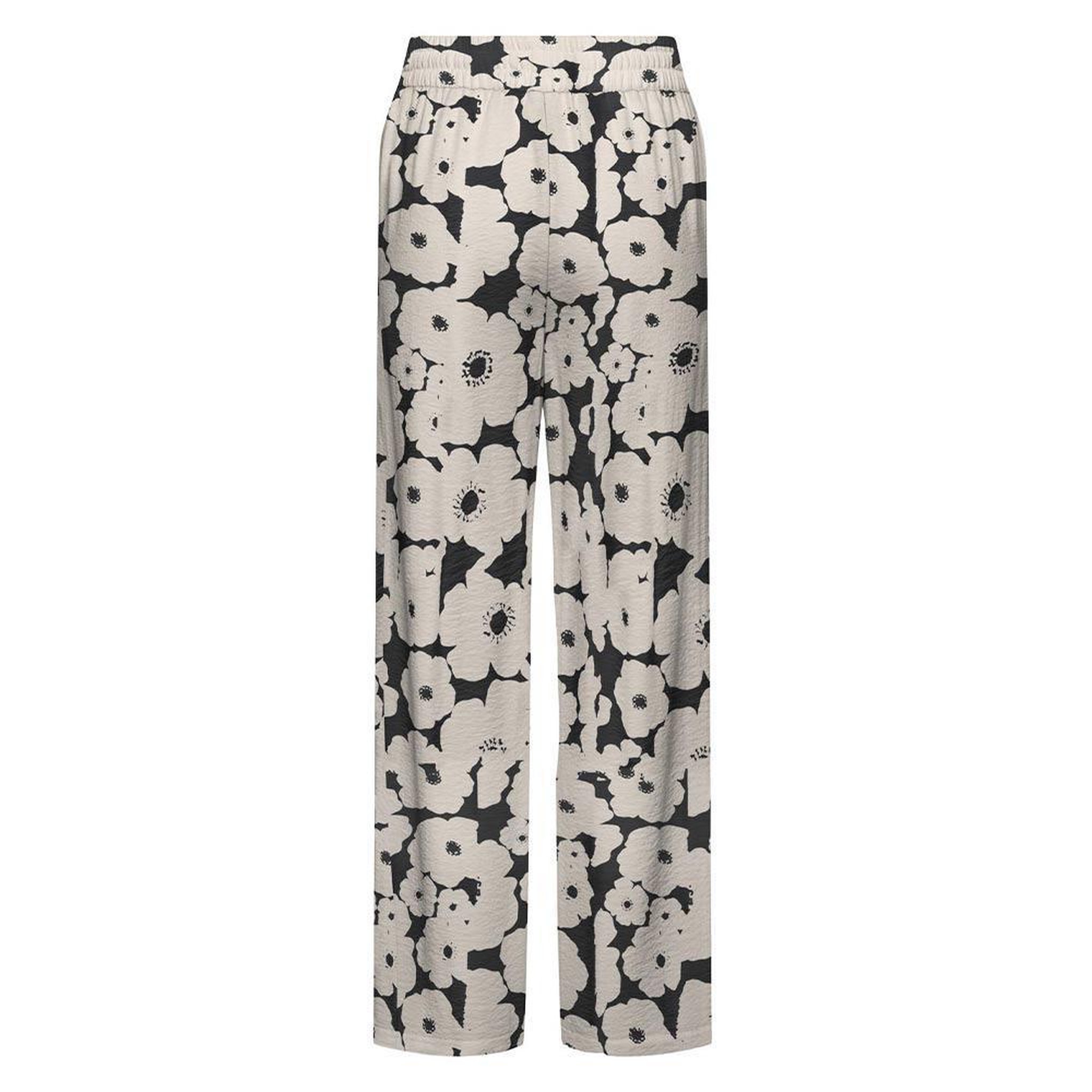 Voir la diapositive 2 : JACQUELINE DE YONG Pantalon Fluide Beige/Noir Femme JDY Troya
