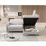 Voir la diapositive 2 : BEST MOBILIER Kalibo - canapé d'angle droit - 5 places - convertible avec coffre et têtières - en tissu bouclette
