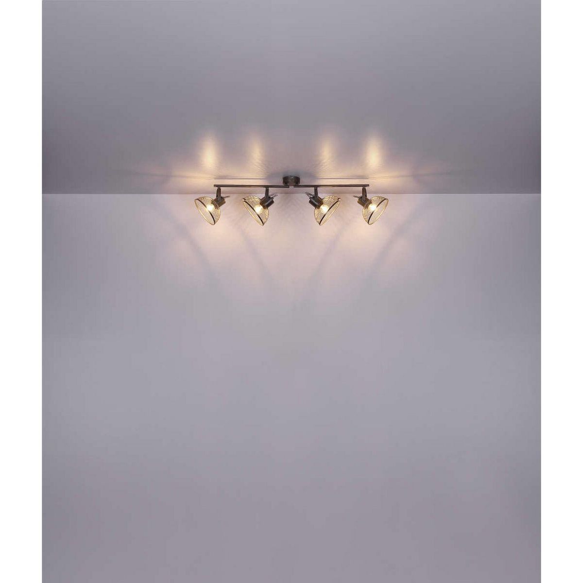 GLOBO Plafonnier design vintage Moniga - Gris chromé