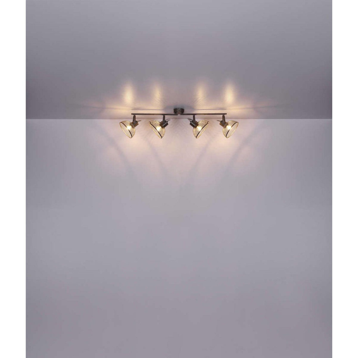 GLOBO Plafonnier design vintage Moniga - Gris chromé