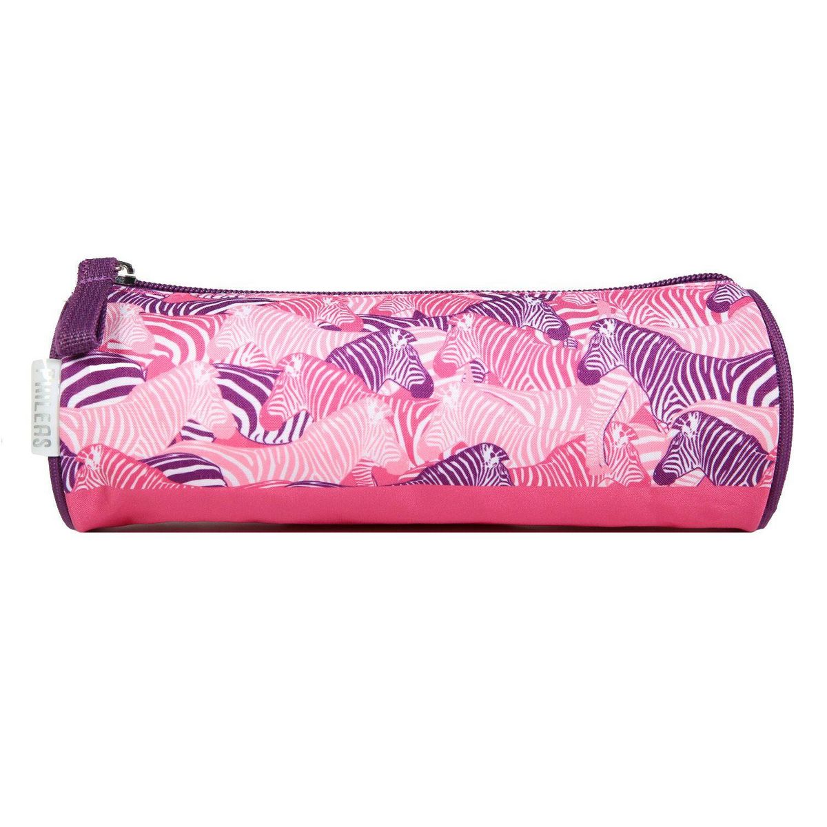 Bagtrotter BAGTROTTER Trousse scolaire ronde Phileas Rose Zèbre
