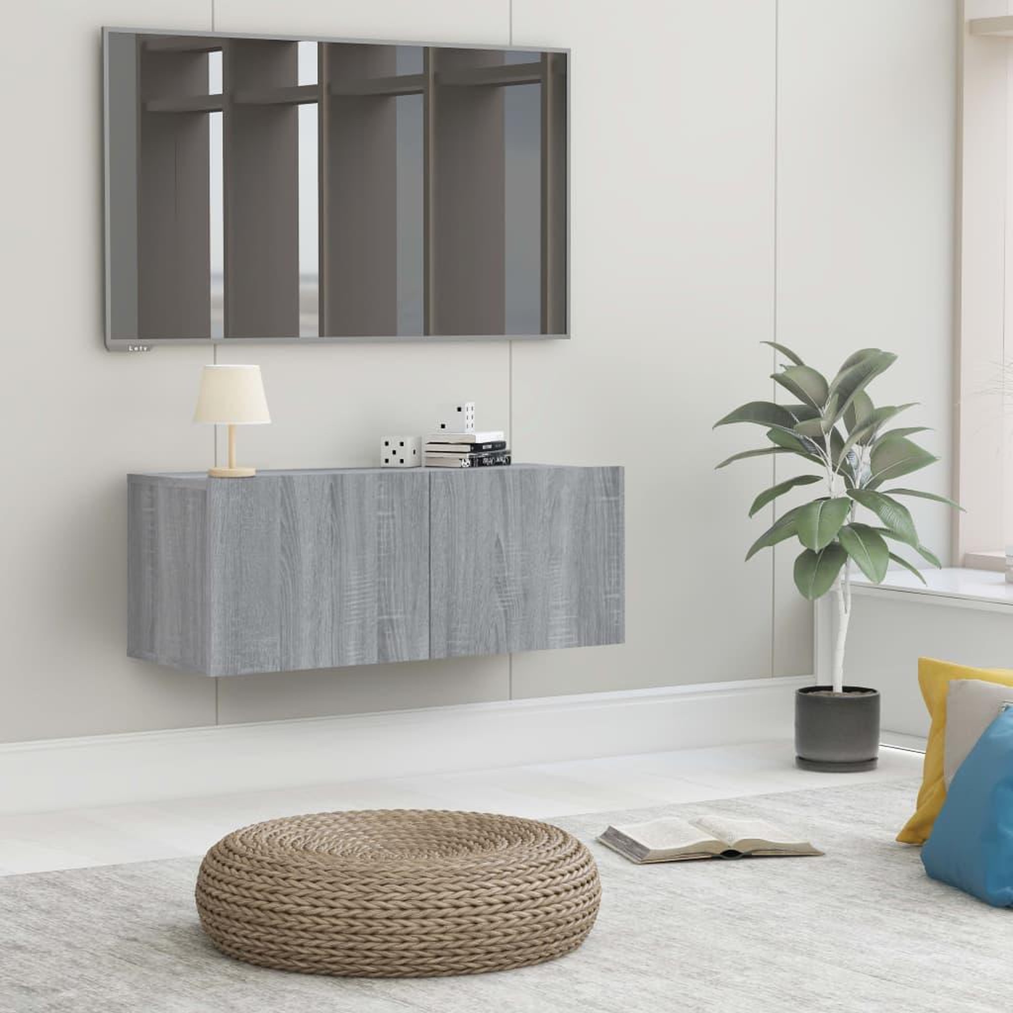 VIDAXL Meuble TV sonoma gris 80x30x30 cm bois d'ingenierie