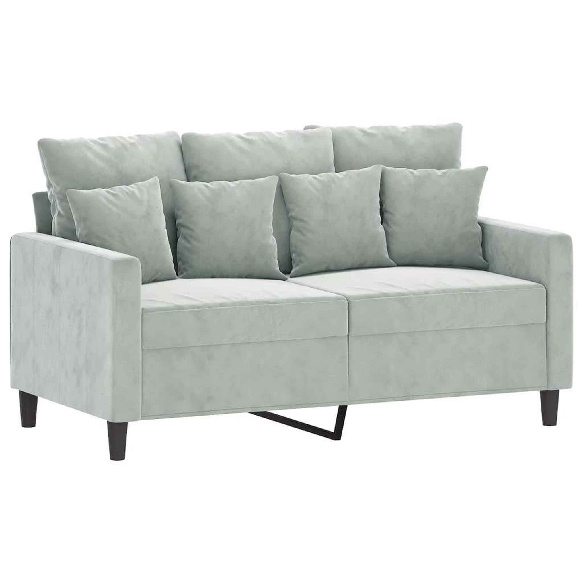 Voir la diapositive 3 : VIDAXL Ensemble de canapes 3 pcs avec coussins Gris clair Velours