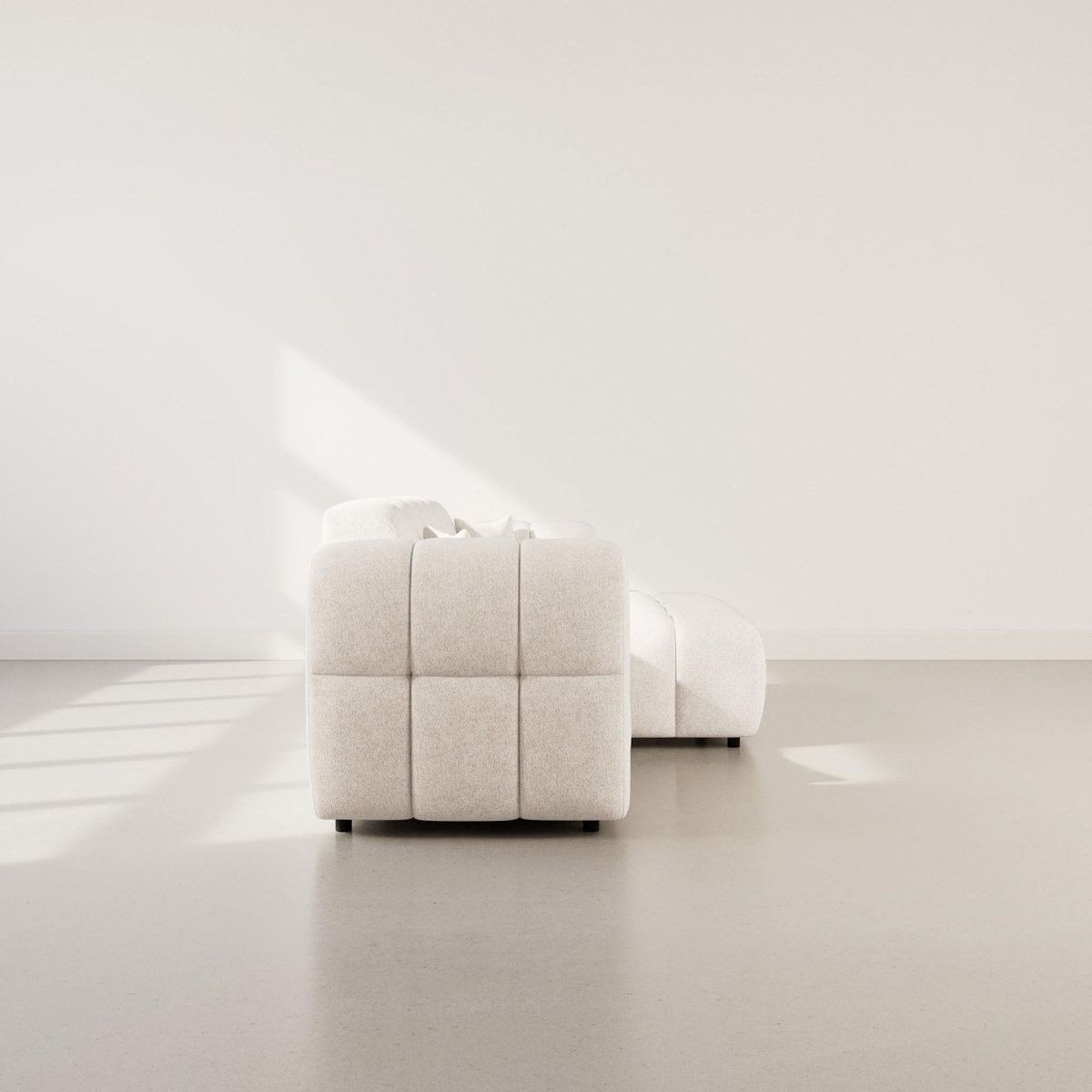 LISA DESIGN Mini ray - canapé d'angle droit 4 places en tissu texturé