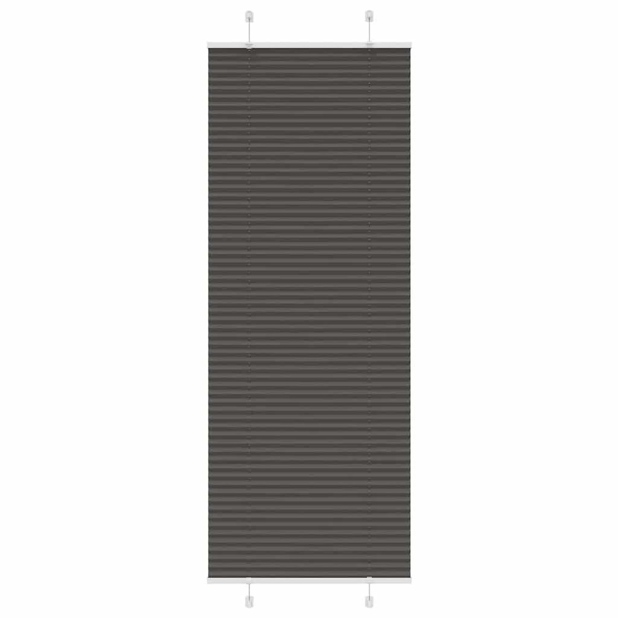 VIDAXL Store plisse noir 80x200 cm largeur du tissu 79,4 cm polyester