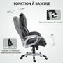 Voir la diapositive 5 : HOMCOM Chaise de bureau direction réglable grand confort - fonction bascule verrouillable - synthétique noir