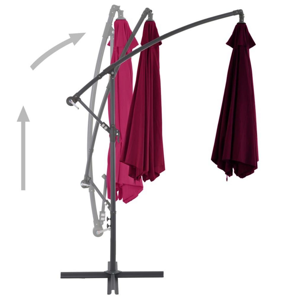 VIDAXL Parasol de jardin en porte-a-faux avec mat en aluminium