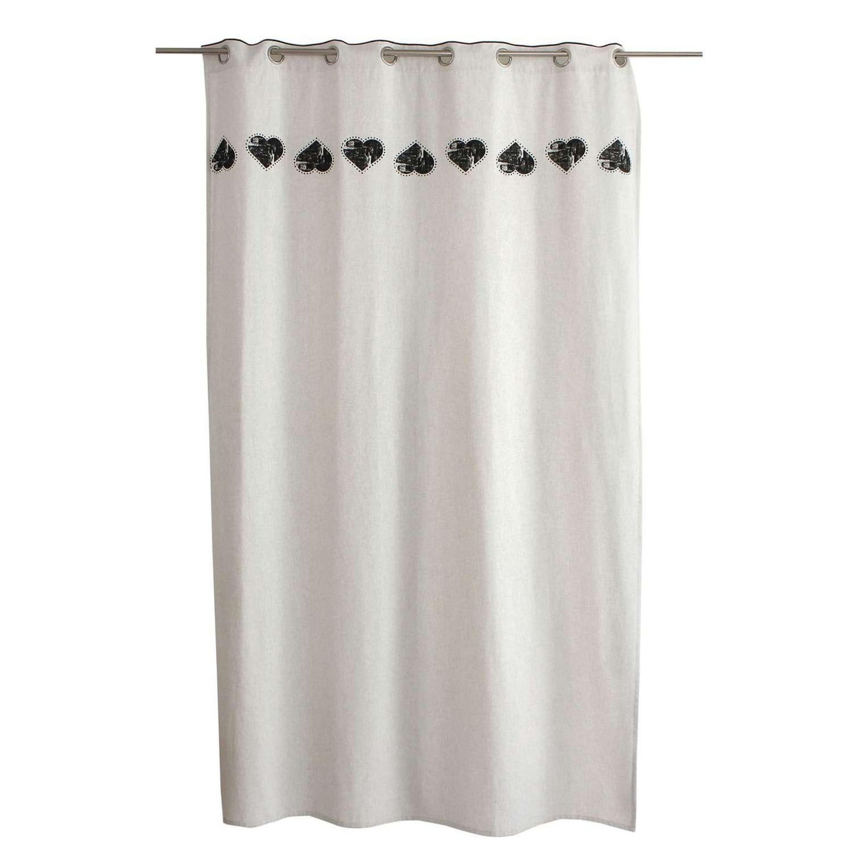 TOILINUX Rideau imprimé cœurs Epicéa