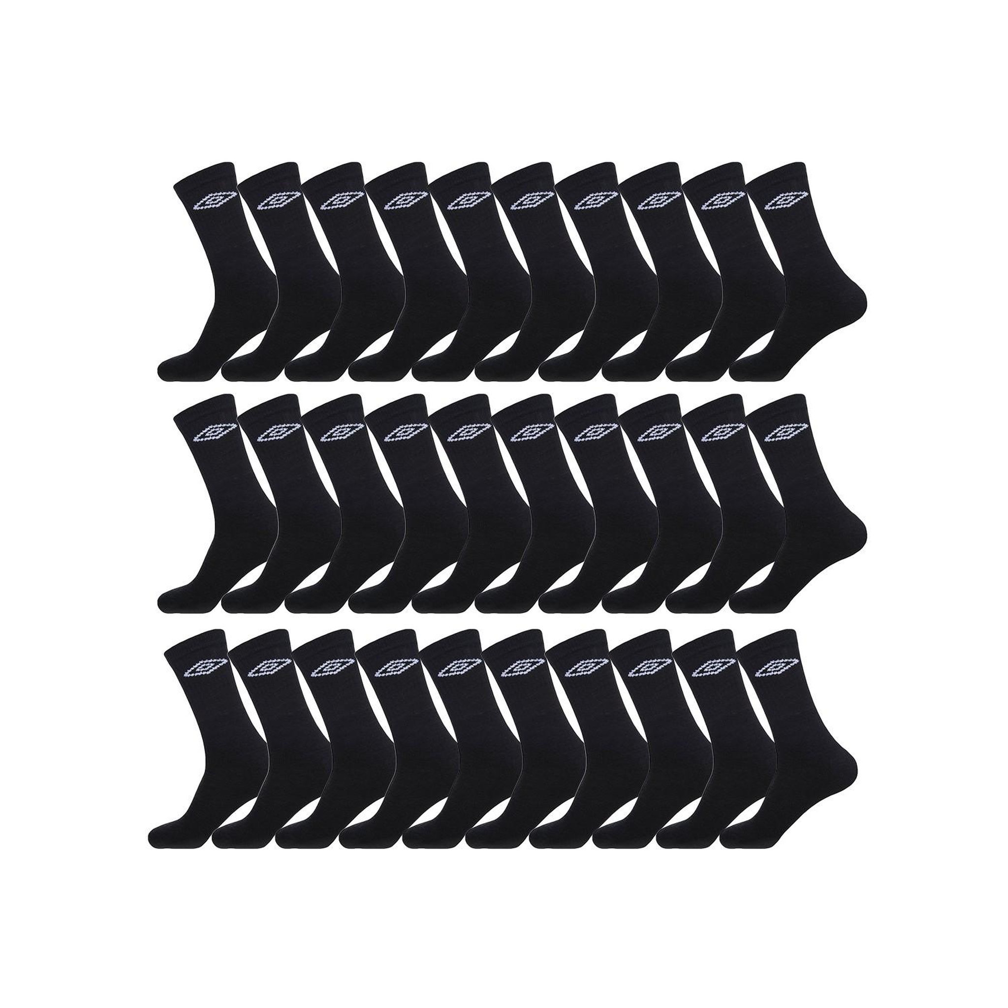 UMBRO Lot de 30 paires de chaussettes tennis homme noir. Coloris disponibles : Noir