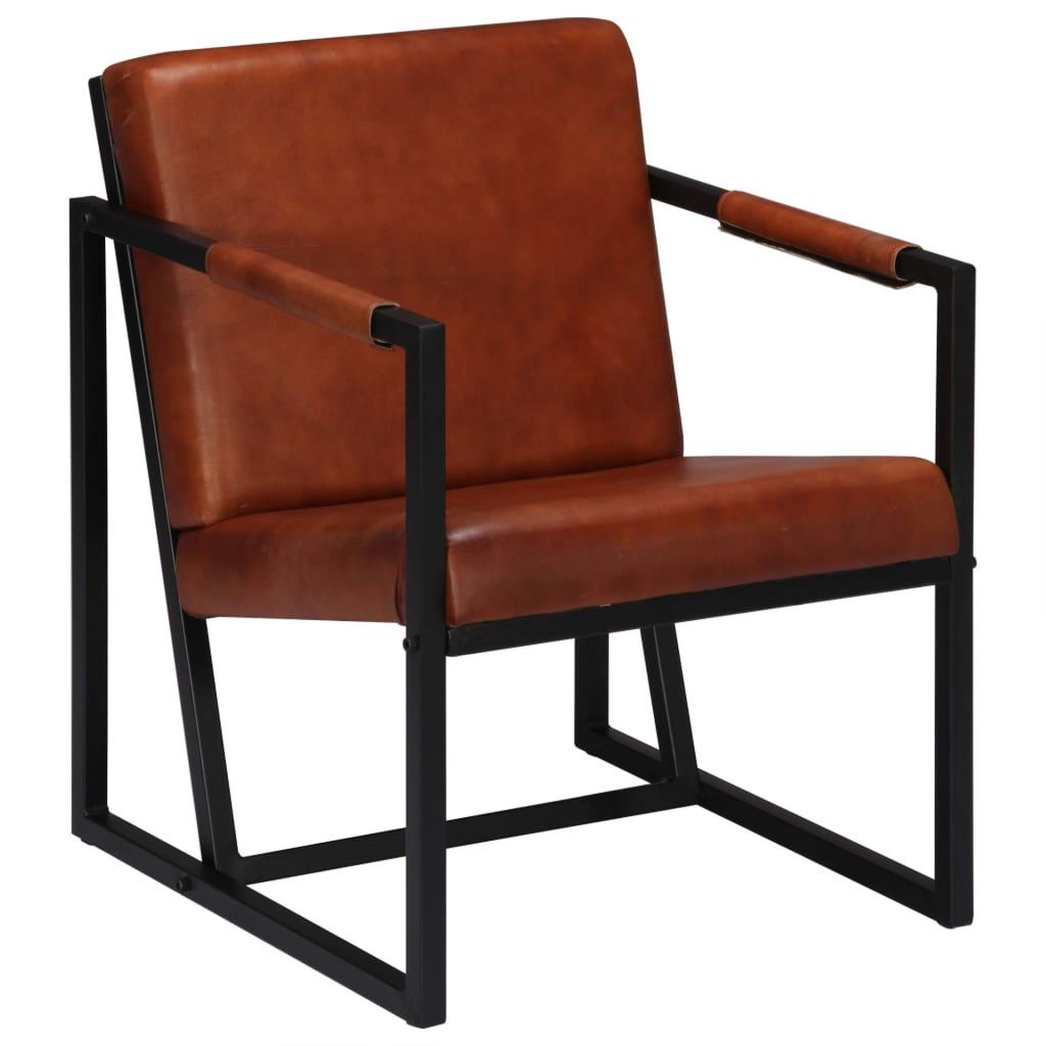 Voir la diapositive 5 : VIDAXL Fauteuil Marron Cuir veritable