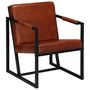 Voir la diapositive 5 : VIDAXL Fauteuil Marron Cuir veritable