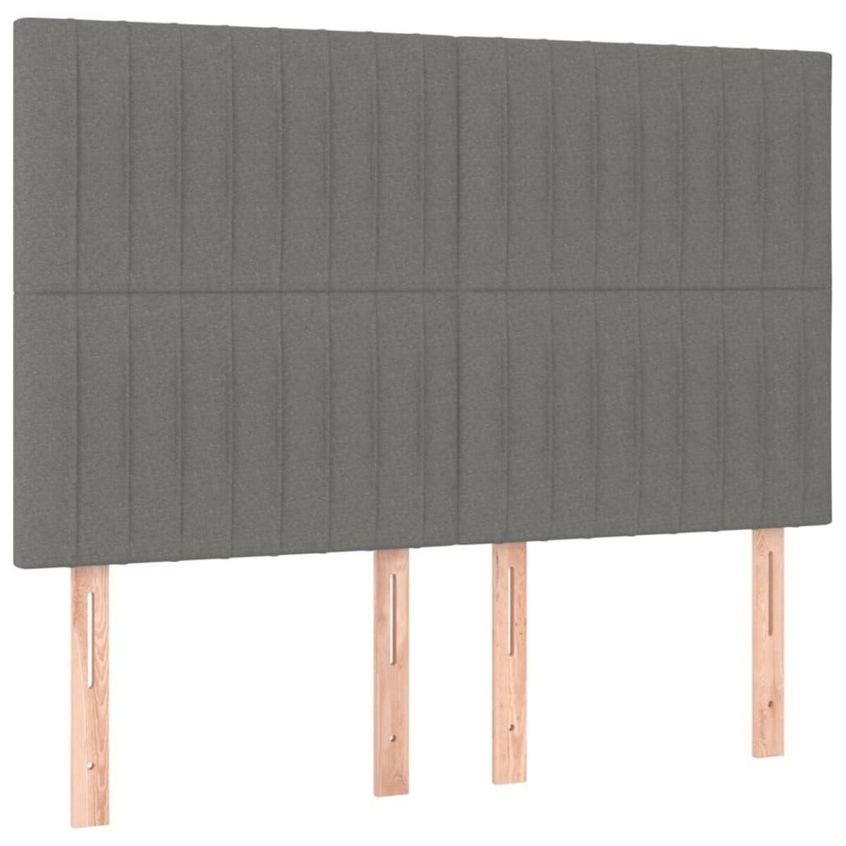 VIDAXL Tete de lit a LED Gris fonce 144x5x118/128 cm Tissu