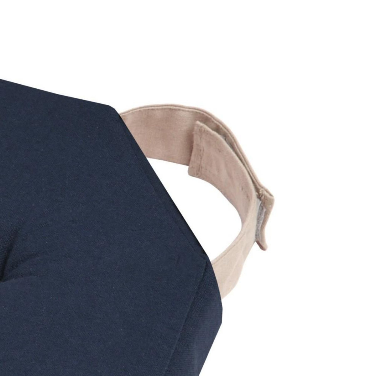 STOF Lot de 4 galettes de chaise Duo velcro 38x38 Marine Lin