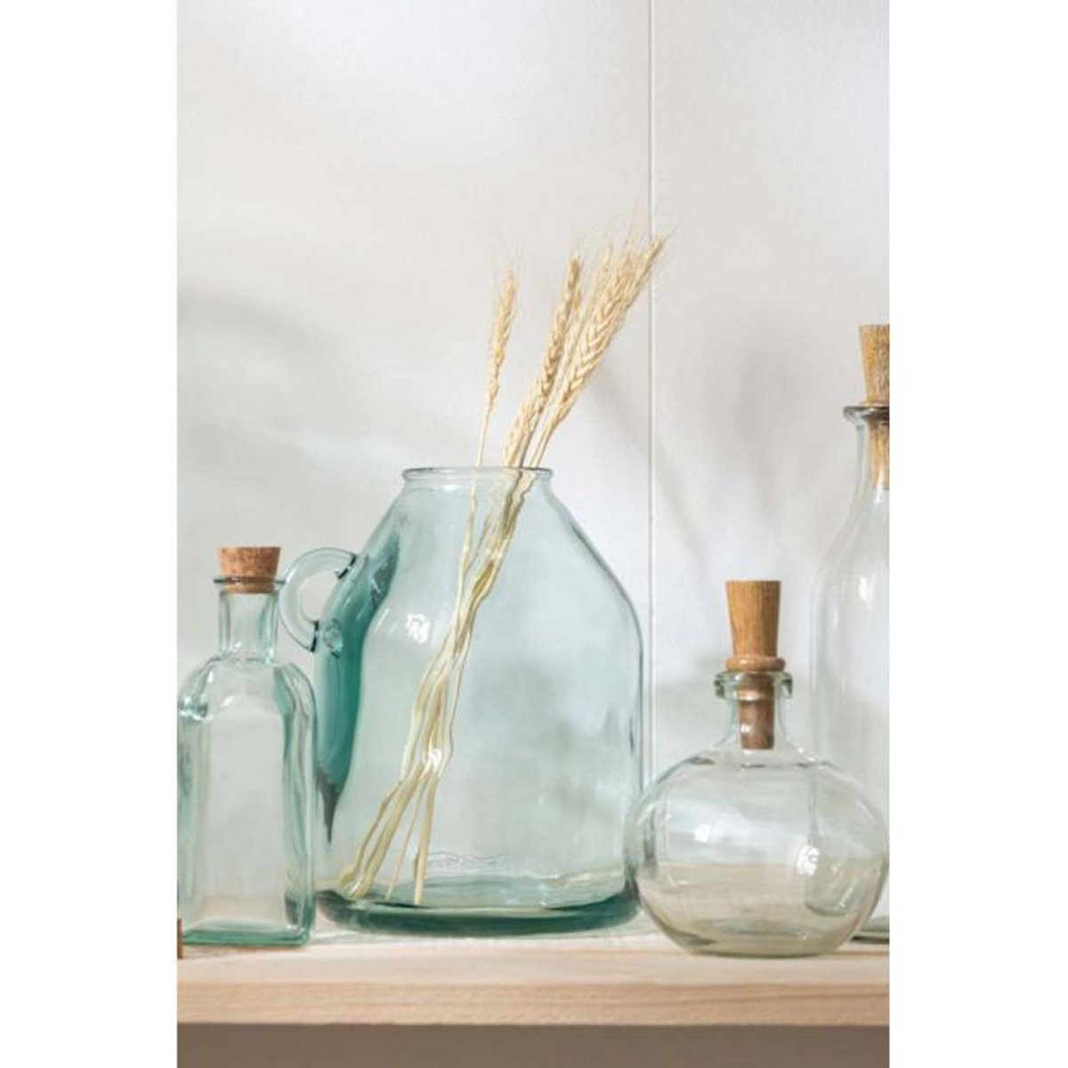 Paris Prix Vase Cylindrique Design  Anse  25cm Transparent