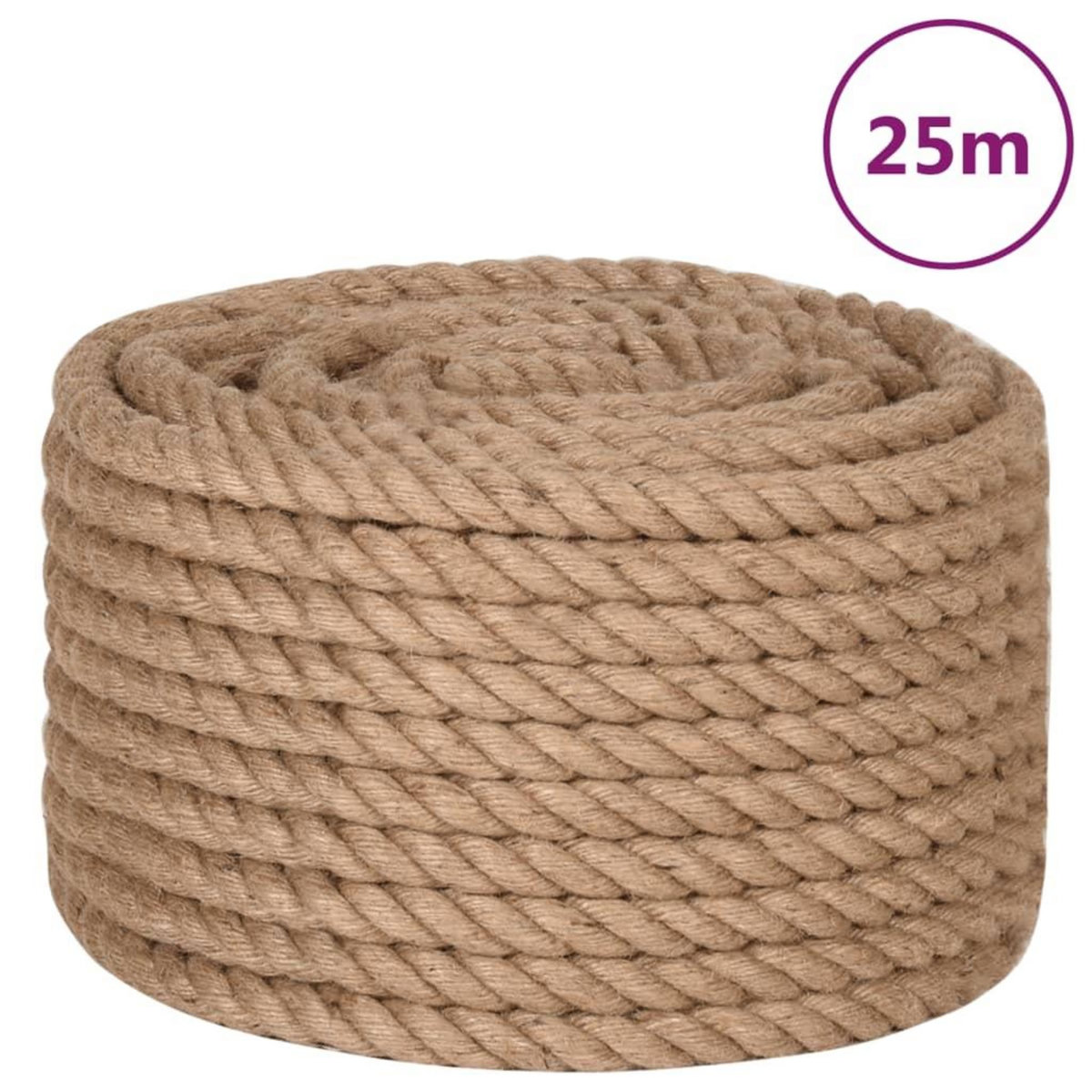 VIDAXL Corde de jute 25 m de long 20 mm d'epaisseur