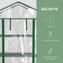 Voir la diapositive 4 : OUTSUNNY Serre de jardin balcon sur roulettes 4 étagères dim. 0,69L x 0,5l x 1,65H m acier thermolaqué bâche PVC porte zippée transparente