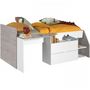 Voir la diapositive 5 : PARISOT Lit combiné enfant contemporain PARISOT KIM - gris loft et blanc - l 90 x L 190 ou 200 cm