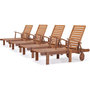 Voir la diapositive 1 : Habitat et Jardin Bain de soleil pliant en bois exotique  Tokyo  - Maple - Marron clair - Lot de 4