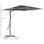 Voir la diapositive 3 : OUTSUNNY Parasol déporté carré dim. 2,5 x 2,5 m piètement inclus métal époxy polyester haute densité anthracite