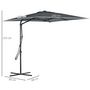 Voir la diapositive 3 : OUTSUNNY Parasol déporté carré dim. 2,5 x 2,5 m piètement inclus métal époxy polyester haute densité anthracite