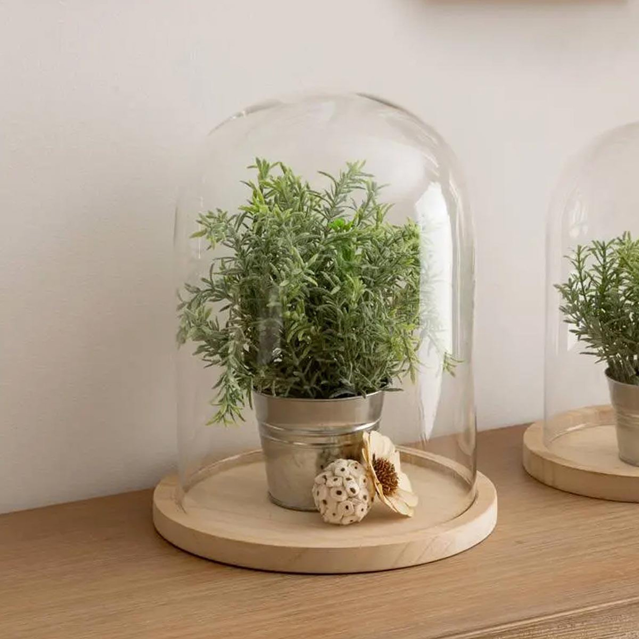 Voir la diapositive 2 : ATMOSPHERA Cloche décorative en verre  shine  29cm naturel