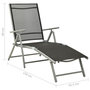 Voir la diapositive 6 : VIDAXL Chaise longue pliable Textilene et aluminium noir et argente