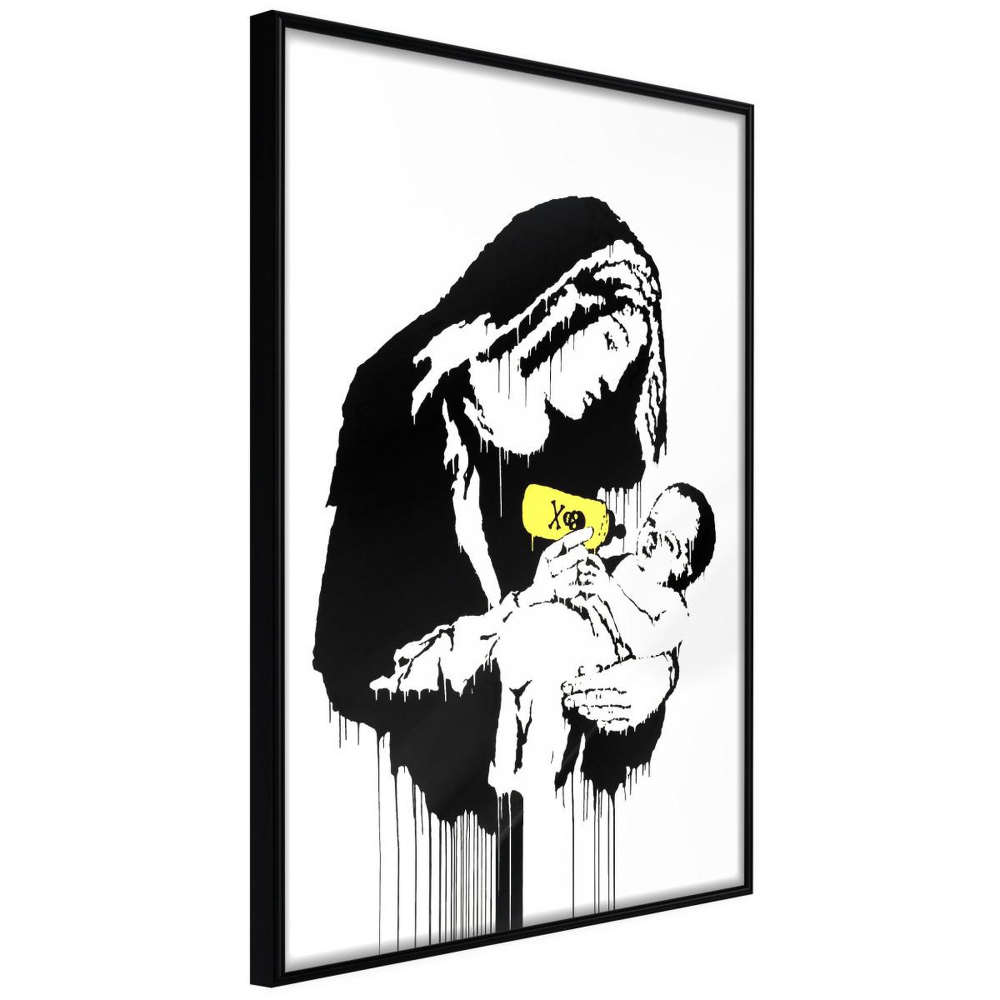 Paris Prix Affiche murale encadrée  banksy toxic mary. Coloris disponibles : Noir, Jaune