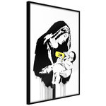 Paris Prix Affiche Murale Encadrée  Banksy Toxic Mary. Coloris disponibles : Jaune, Noir