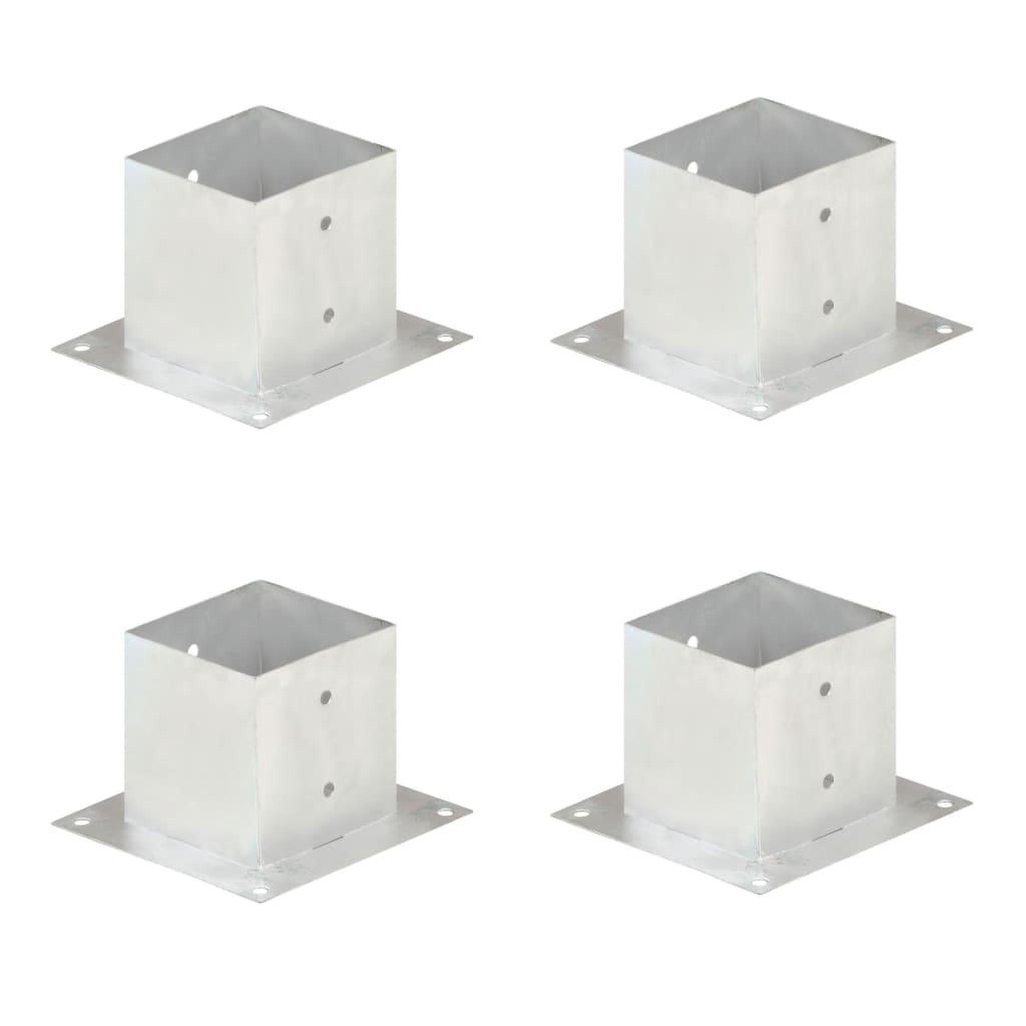 Voir la diapositive 1 : VIDAXL Ancres de poteau 4 pcs Metal galvanise 141 mm