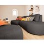 Voir la diapositive 4 : LISA DESIGN Santorini - canapé modulable d'angle gauche + pouf - 5 places - en tissu texturé