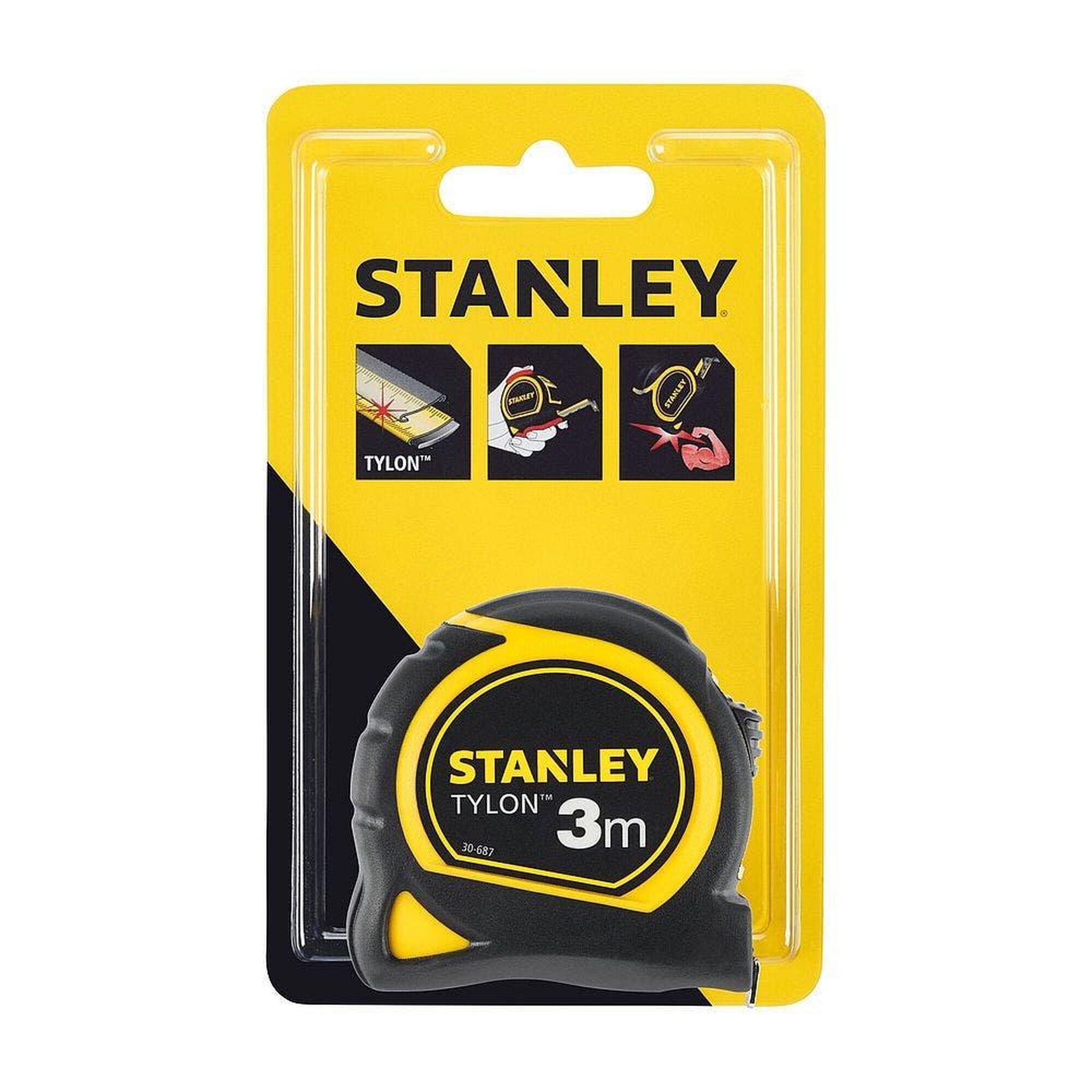 Stanley Mètre ruban 3m x 12.7mm bimatière tylon (sur cavalier)