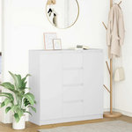 VIDAXL Buffet avec tiroirs blanc 100,5x35x98,5 cm bois d'ingenierie