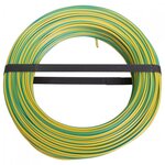 CENTRALE BRICO Fil électrique h07vu vert / jaune, 1.5 mm² L.100 m