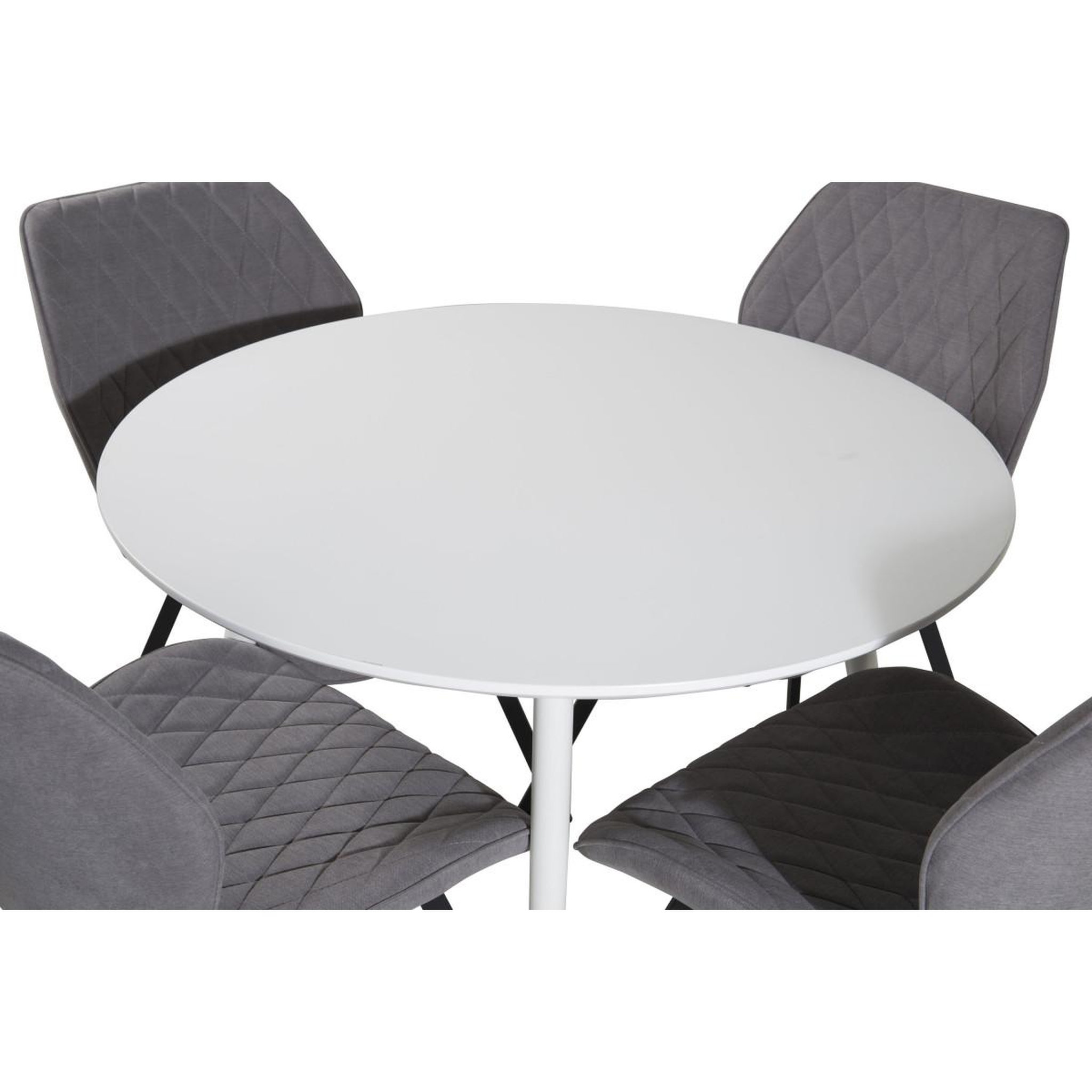 Voir la diapositive 3 : Paris Prix Ensemble table à manger & 4 chaises  plaza & gemma  100cm blanc & gris