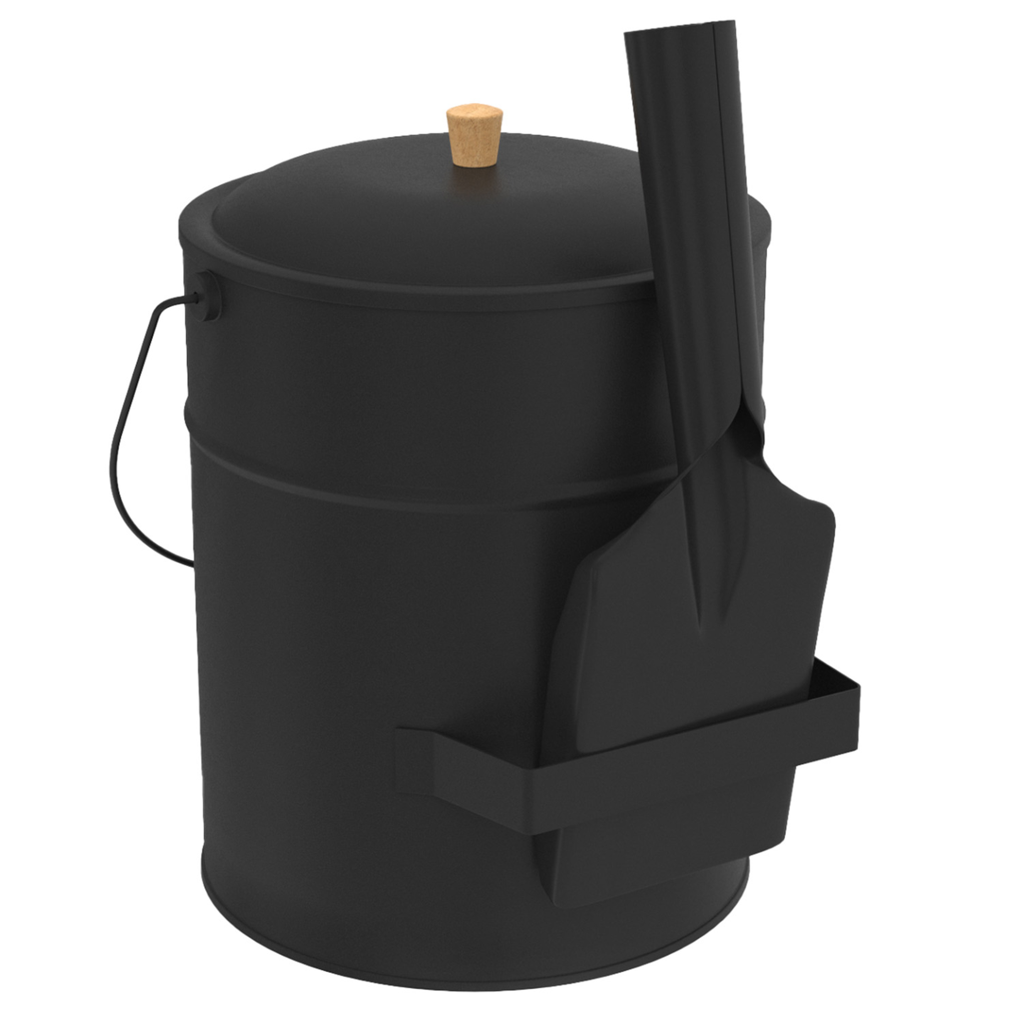 ID MARKET Seau à cendres 15 l avec pelle et couvercle