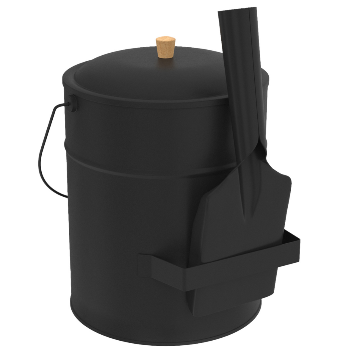 ID MARKET Seau à cendres 15 L avec pelle et couvercle