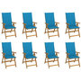 Voir la diapositive 1 : VIDAXL Chaises pliables de jardin avec coussins lot de 8 Bois d'acacia