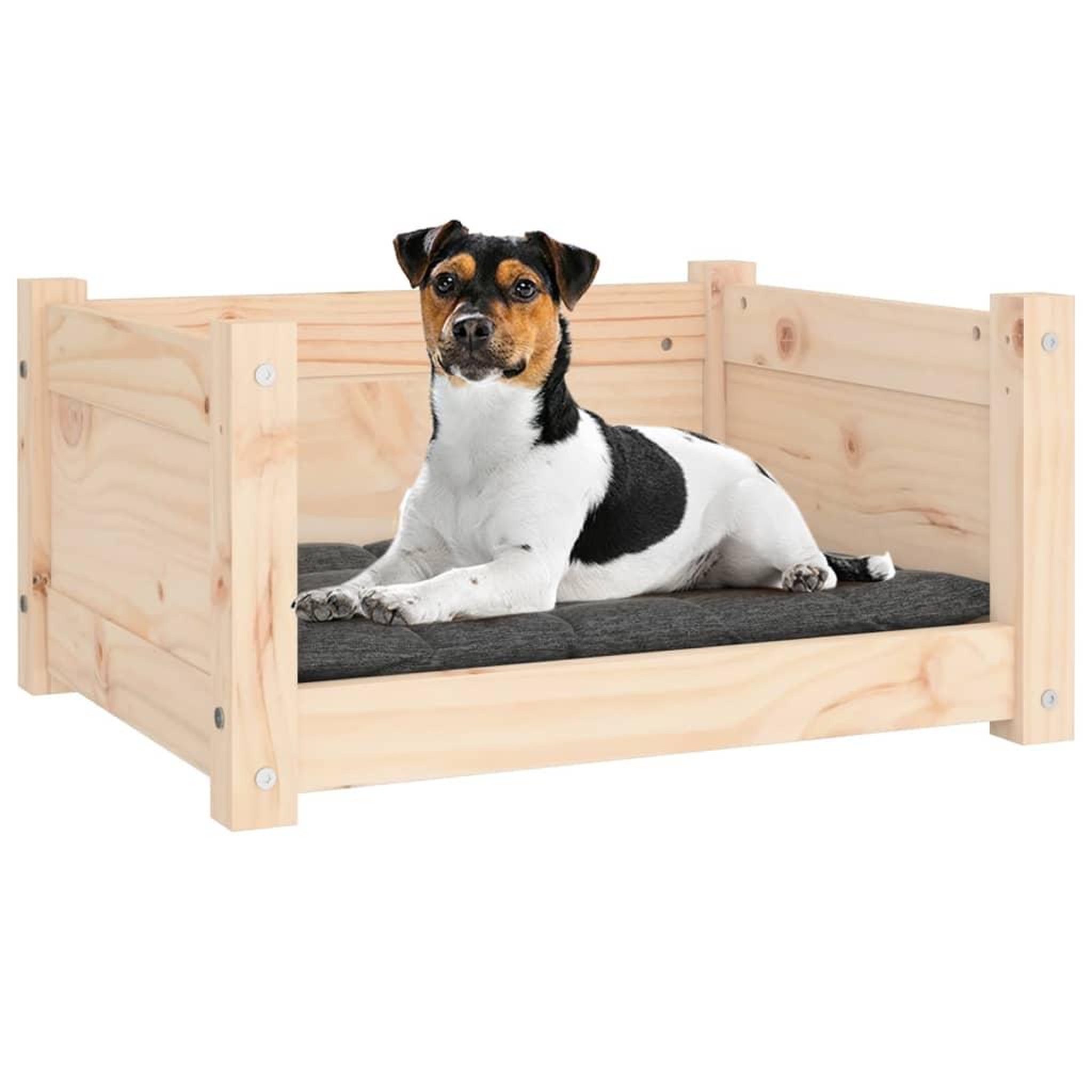 Voir la diapositive 4 : VIDAXL Lit pour chien 55,5x45,5x28 cm Bois massif de pin