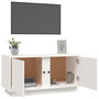 Voir la diapositive 5 : VIDAXL Meuble TV Blanc 80x35x40,5 cm Bois de pin massif