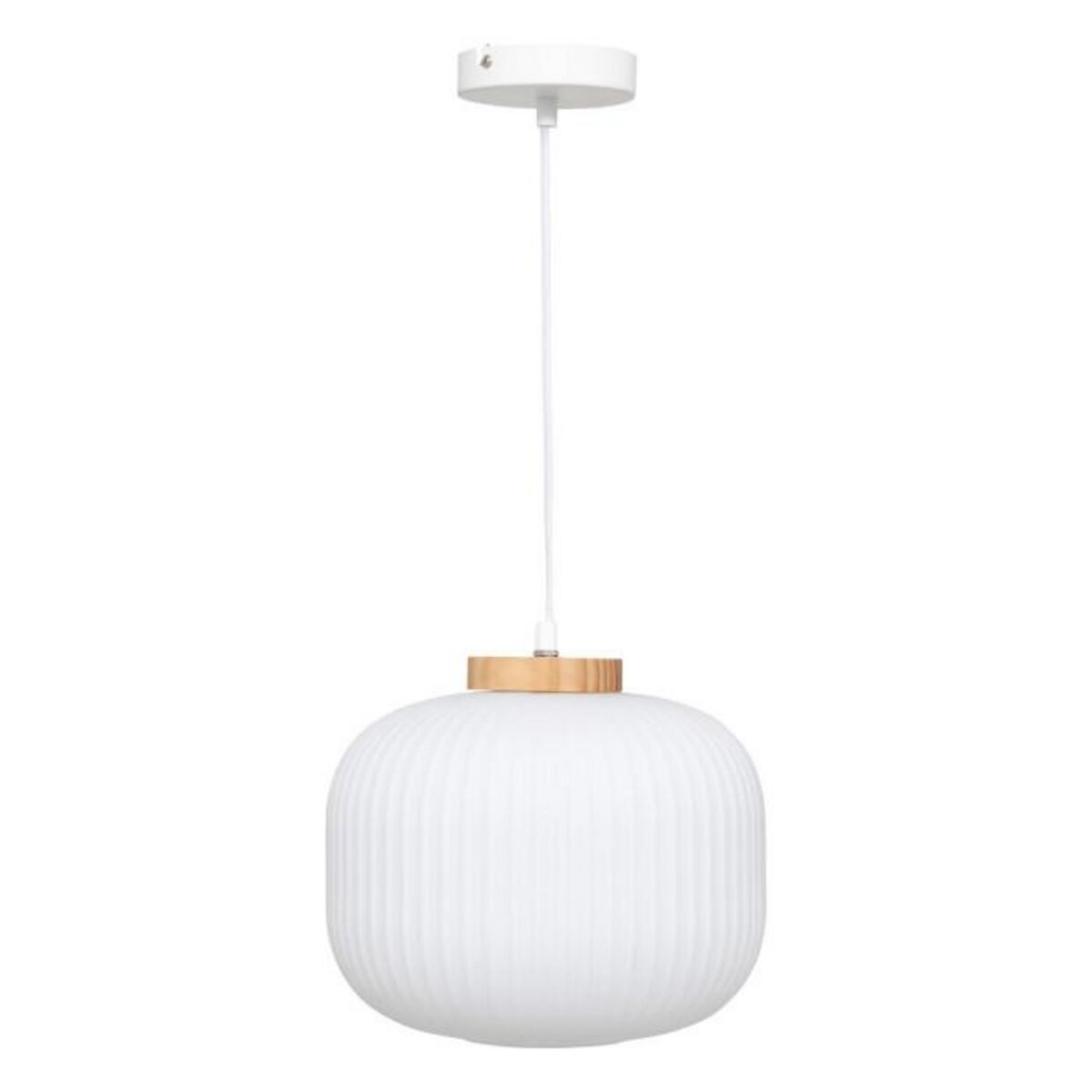 ATMOSPHERA Lampe Suspension en Verre  Travis  25cm Blanc