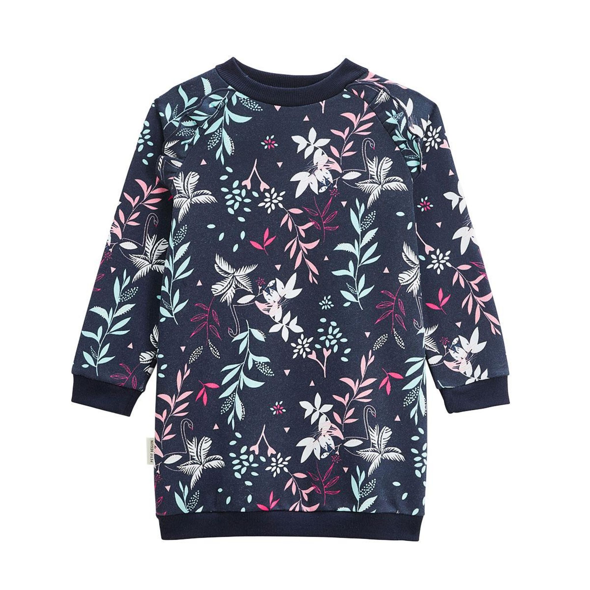 Petit Béguin Robe enfant en molleton Maia. Coloris disponibles : Bleu