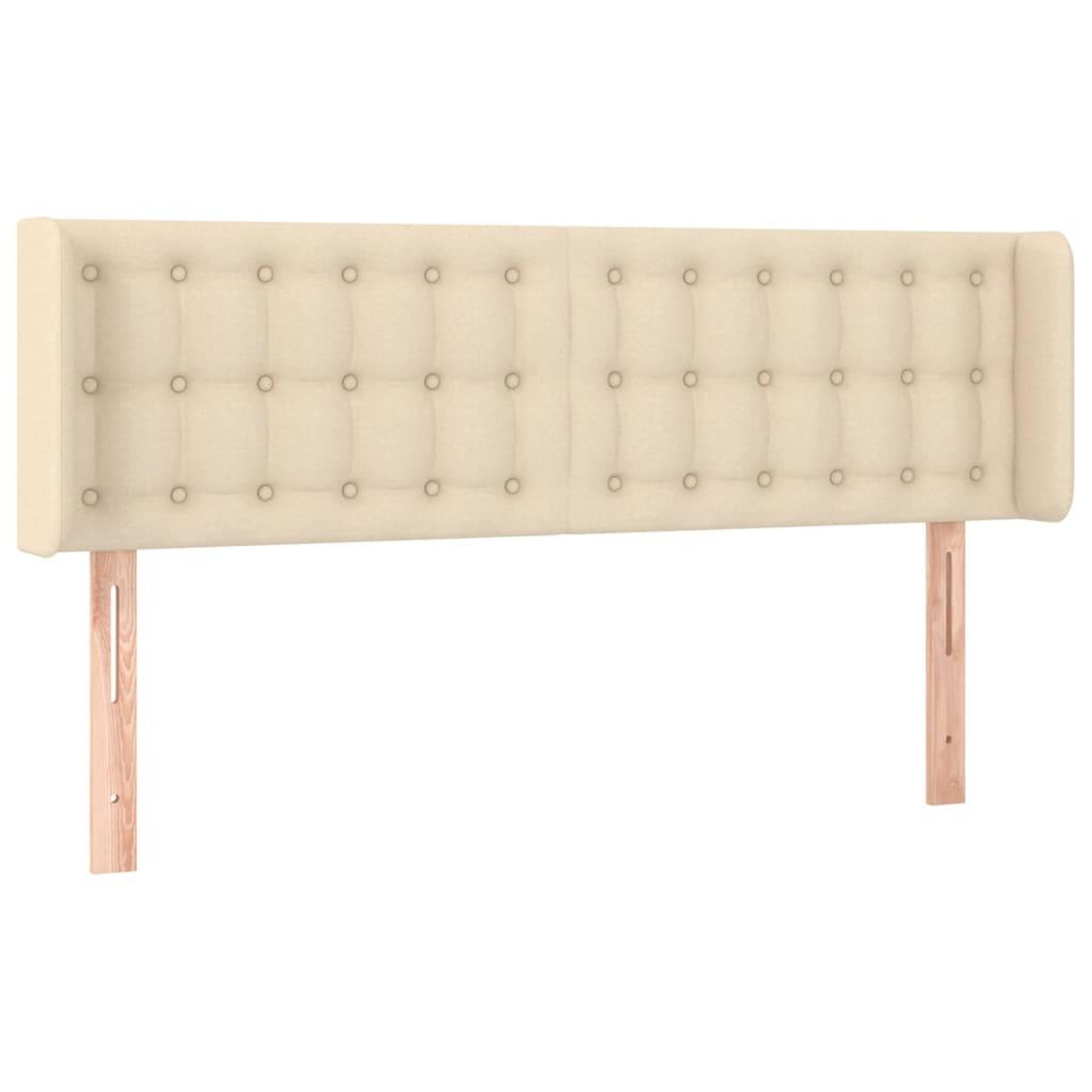 Voir la diapositive 2 : VIDAXL Tete de lit avec oreilles Creme 147x16x78/88 cm Tissu