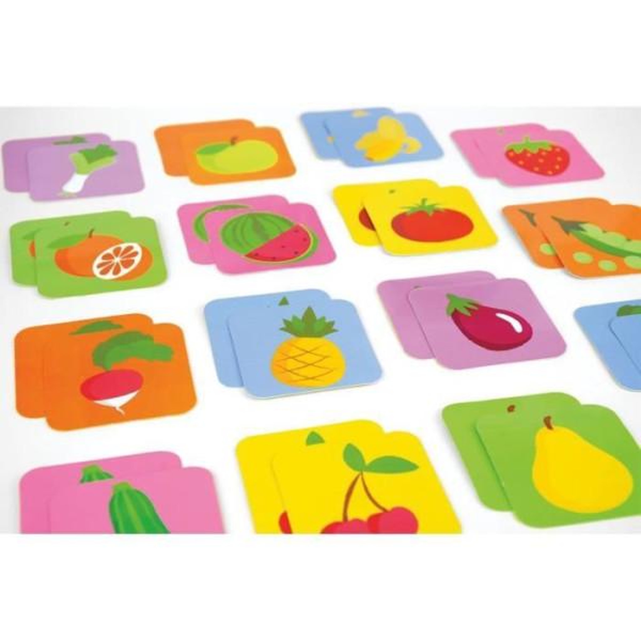 Voir la diapositive 5 : JEMINI Lot de 18 pochettes surprises - JEMINI - Surprise Market - Peluche fruits ou légumes +/- 10 cm, stickers et cartes mémo