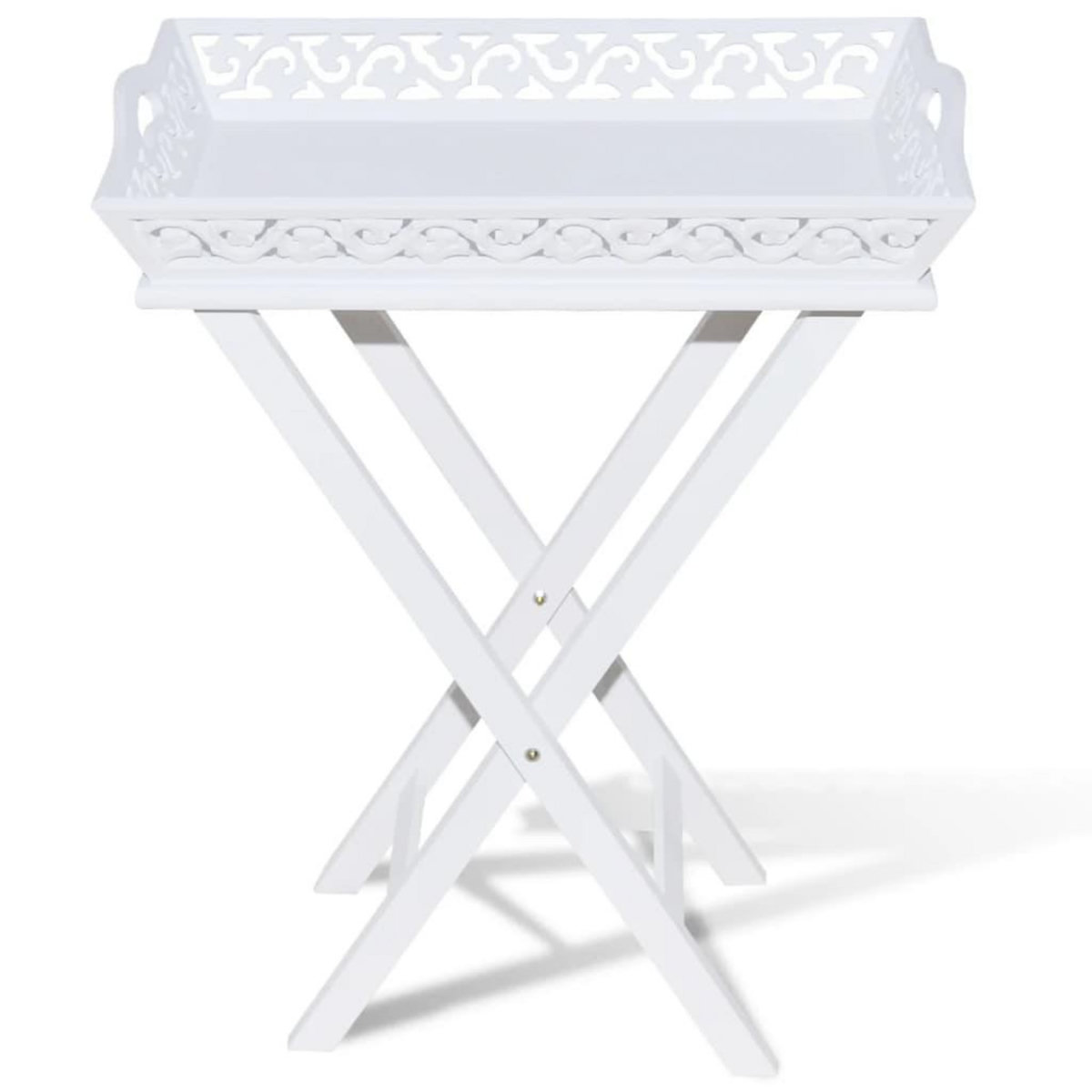 VIDAXL Table d'appoint avec plateau Blanc