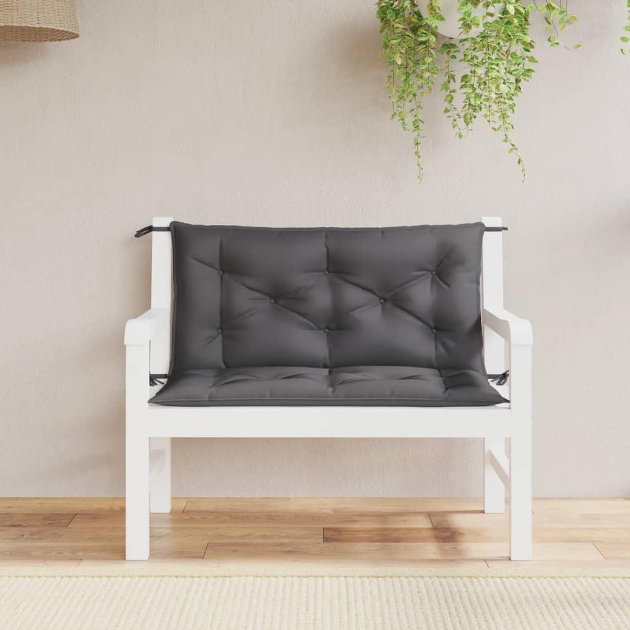 VIDAXL Coussins de banc de jardin lot de 2 anthracite tissu Oxford