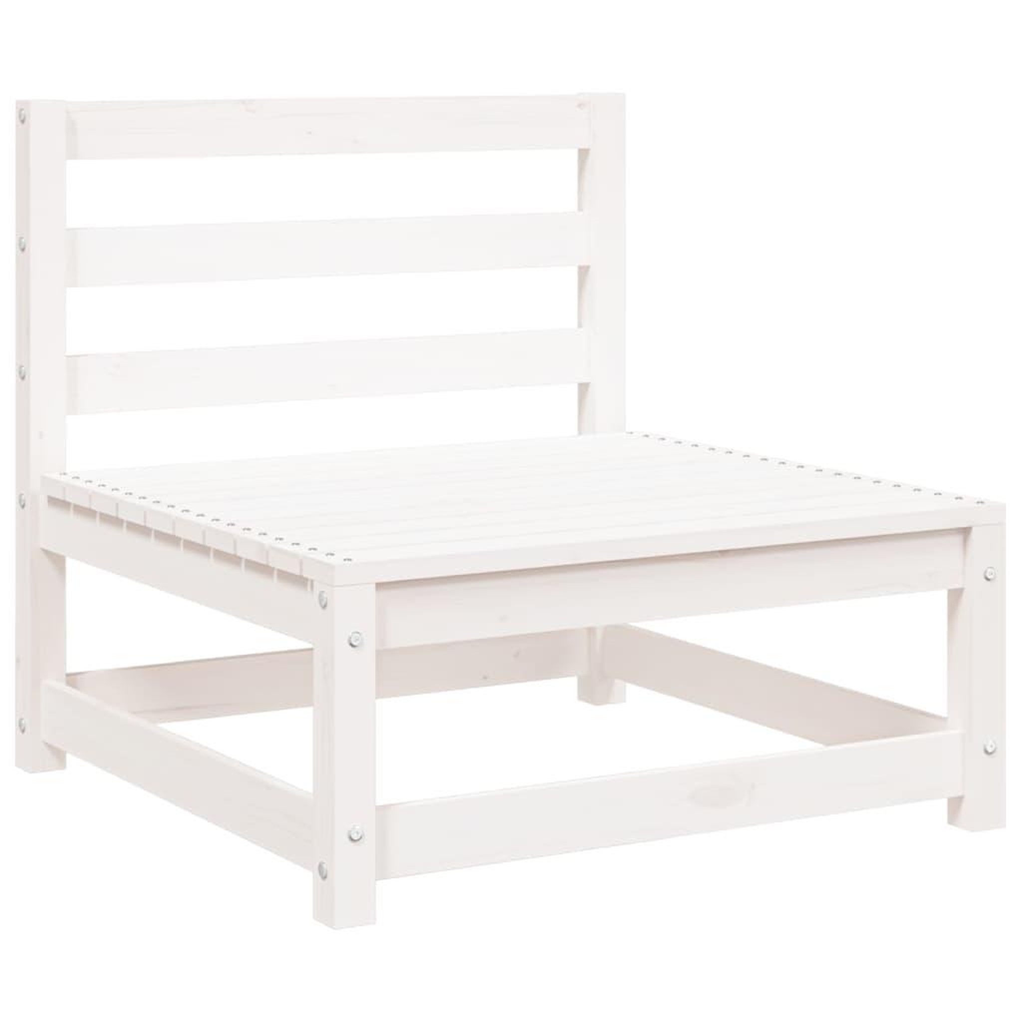 Voir la diapositive 2 : VIDAXL Canape de jardin sans accoudoirs blanc bois de pin massif